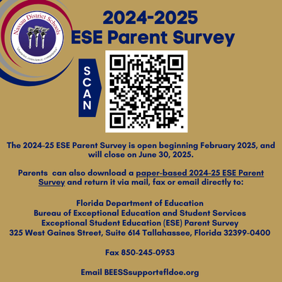 QR Code to 24-25 ESE Parent Survey